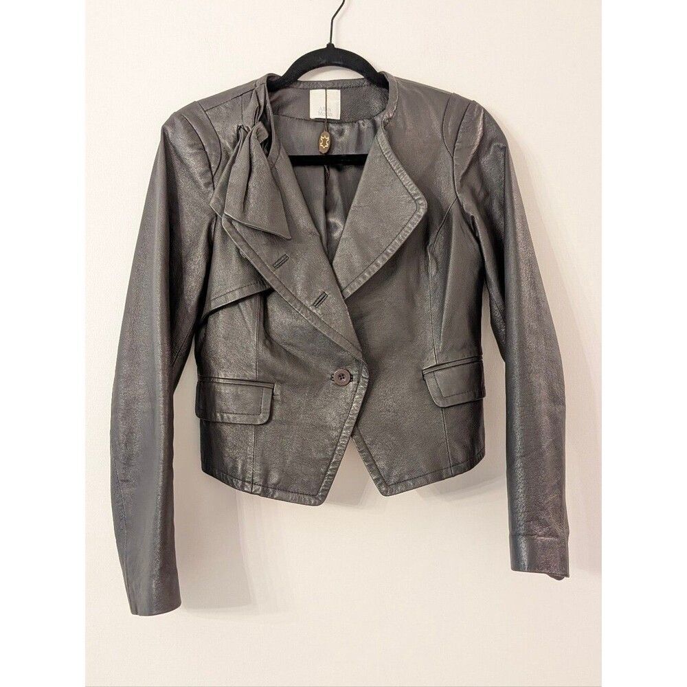 Alba Moda leather blazer jacket gray - Picture 2 of 7